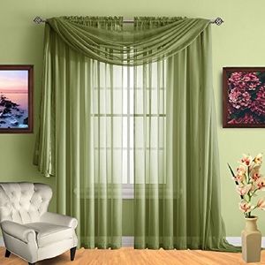 Amazing Sheer Sage two window panels